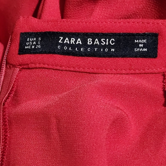 Zara Vibrant Red Long Sleeve Dress - Picture 6 of 6